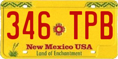 NM license plate 346TPB