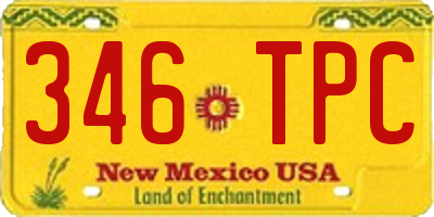 NM license plate 346TPC