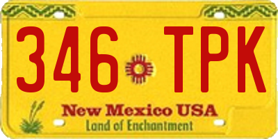 NM license plate 346TPK