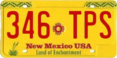 NM license plate 346TPS