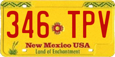 NM license plate 346TPV