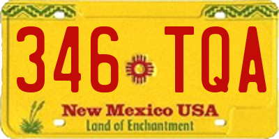 NM license plate 346TQA