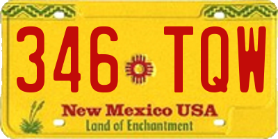 NM license plate 346TQW