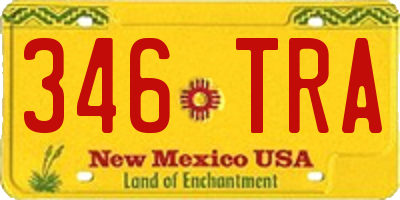 NM license plate 346TRA