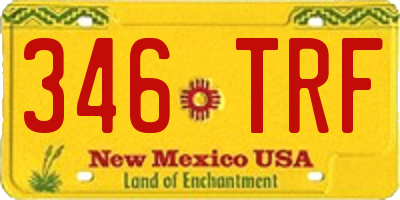 NM license plate 346TRF