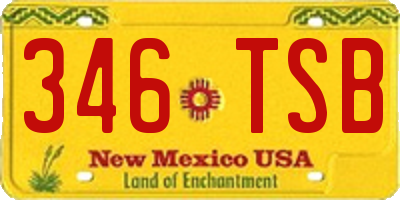 NM license plate 346TSB