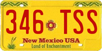 NM license plate 346TSS