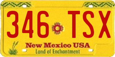 NM license plate 346TSX