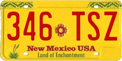 NM license plate 346TSZ