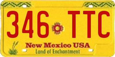NM license plate 346TTC