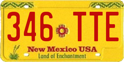 NM license plate 346TTE