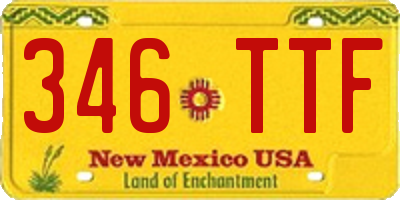 NM license plate 346TTF