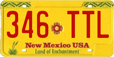 NM license plate 346TTL