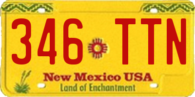 NM license plate 346TTN