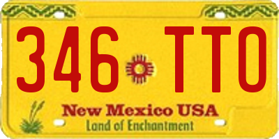 NM license plate 346TTO