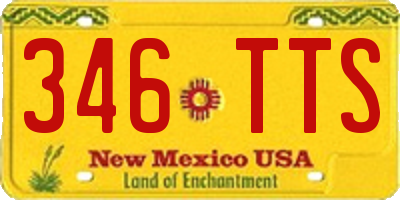 NM license plate 346TTS
