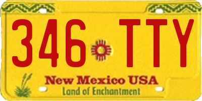NM license plate 346TTY