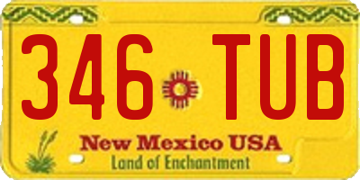 NM license plate 346TUB