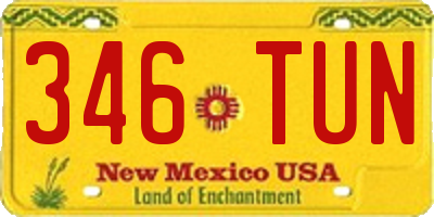 NM license plate 346TUN