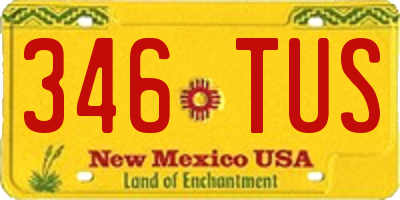 NM license plate 346TUS