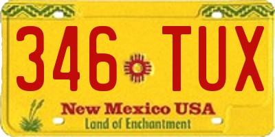 NM license plate 346TUX