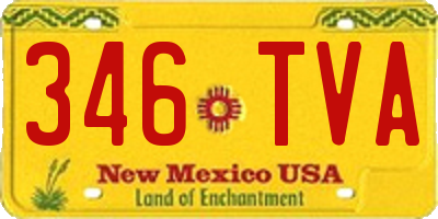 NM license plate 346TVA