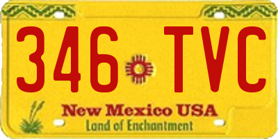 NM license plate 346TVC
