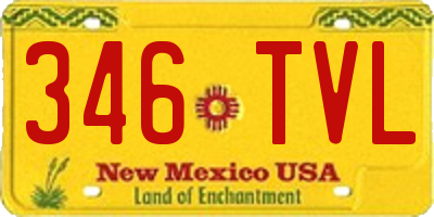 NM license plate 346TVL