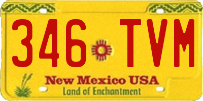 NM license plate 346TVM