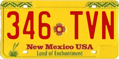 NM license plate 346TVN