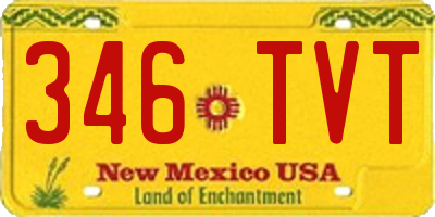 NM license plate 346TVT