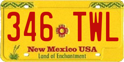 NM license plate 346TWL