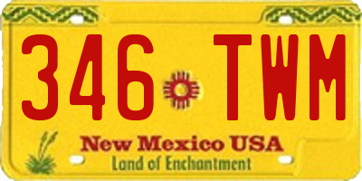 NM license plate 346TWM