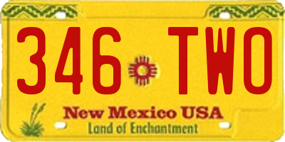 NM license plate 346TWO