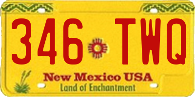 NM license plate 346TWQ