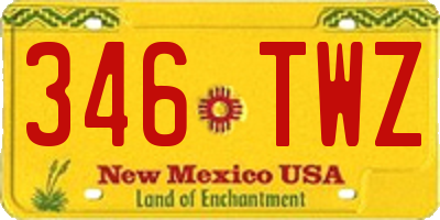 NM license plate 346TWZ