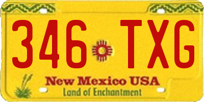 NM license plate 346TXG