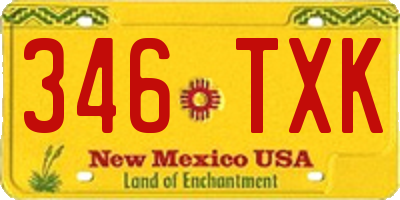 NM license plate 346TXK