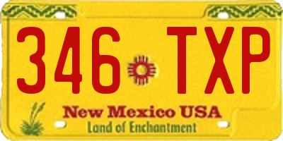 NM license plate 346TXP