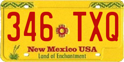 NM license plate 346TXQ