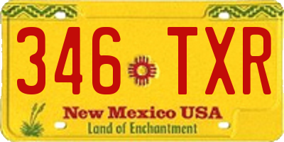 NM license plate 346TXR
