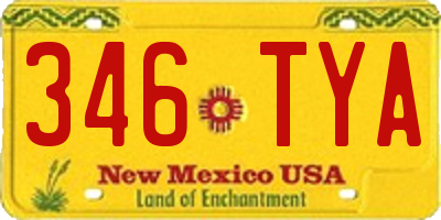 NM license plate 346TYA