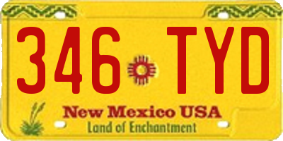 NM license plate 346TYD
