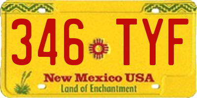 NM license plate 346TYF