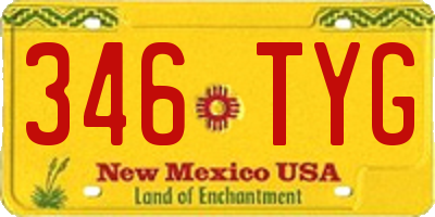 NM license plate 346TYG