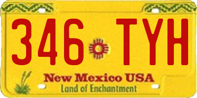 NM license plate 346TYH
