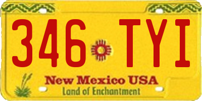 NM license plate 346TYI