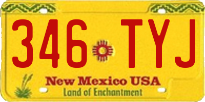 NM license plate 346TYJ