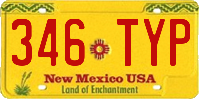 NM license plate 346TYP
