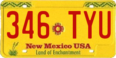 NM license plate 346TYU